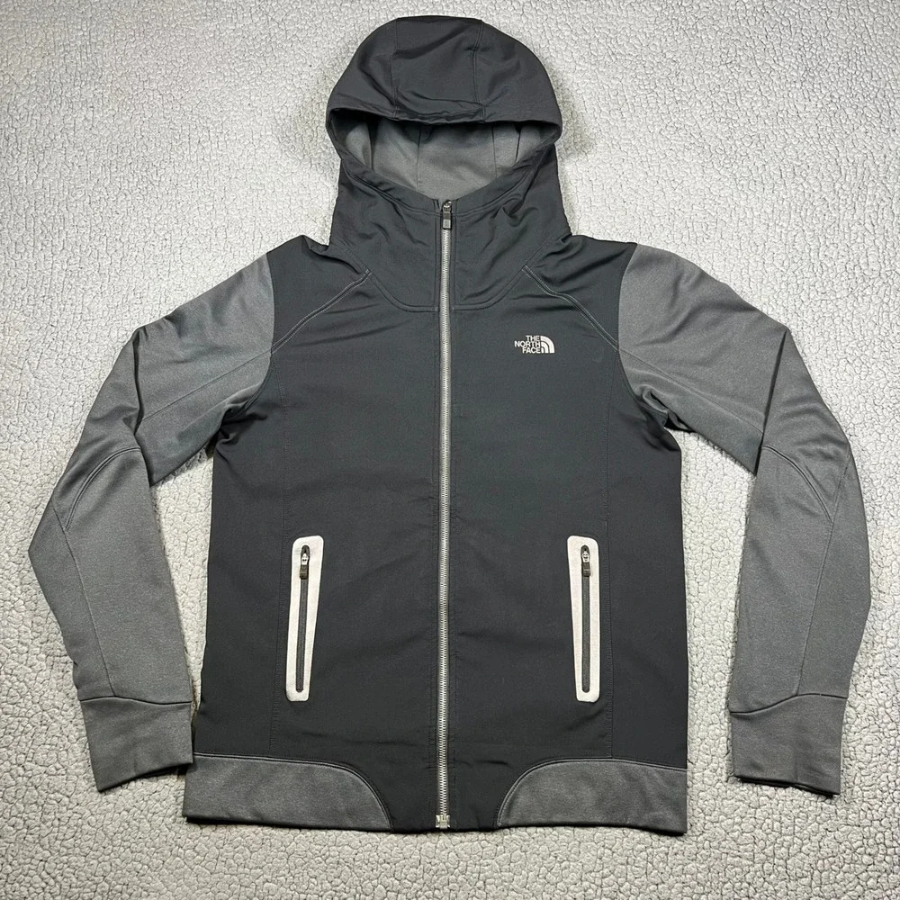The North Face Mountain Athletics Mens Black Grey Full Zip Fleece Hoodie S Small